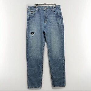 Cinch Black Label 2.0 Men's Blue Denim Straight Jeans Distressed 5-Pocket 36x36